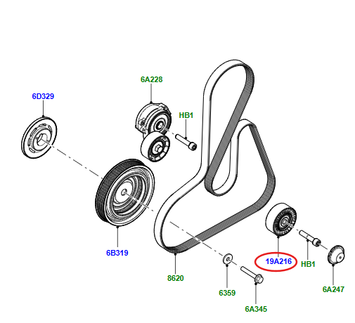 LR085466 – TENSIONER PULLEY – FREELANDER 2 2.2