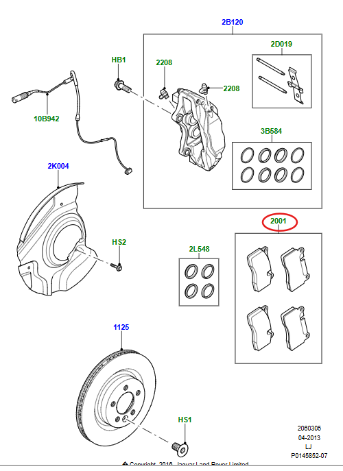 LR148353 – FRONT BRAKE PADS – RANGE ROVER/ RANGE ROVER SPORT