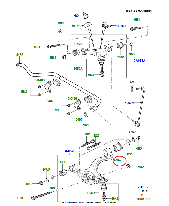 RBX500531 – LOWER CONTROL ARM BUSH – D4 / D3 / RRS