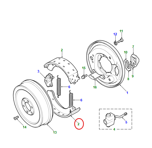 RTC6179 – HANDBRAKE SHOE KIT – DEFENDER / RANGE ROVER CLASSIC