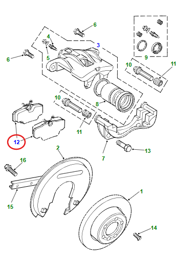 SFP500130 – REAR BRAKE PADS – D2/RRC